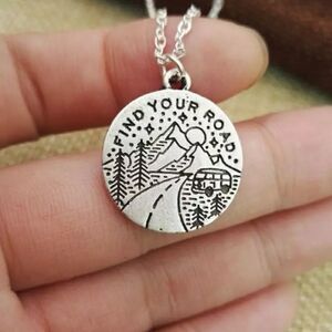 Find Your Road Camping Pendant Necklace